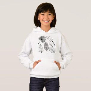 Handritade växter Doodles Black and White Blommigt T Shirt