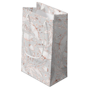 Handritade vilda blommor Elegant modern rosa grå