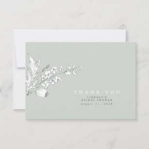 Handritade vilda blommor Elegant tackkort Tack Kort