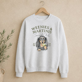 Handritade Weenies och Martinis Dachshund Lång Ärmad Tröja