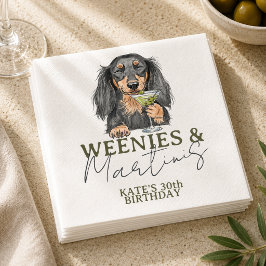 Handritade Weenies och Martinis Dachshund Pappersservett