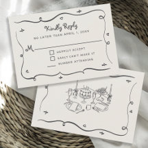 Handritade Whimsical Klotter Vågig Ram RSVP