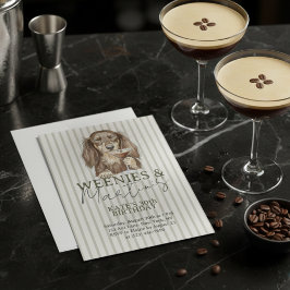 Handritade Wienerkorvar och Martinis Dachshund Inbjudningar