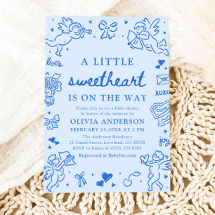 Handritat Alla Hjärtans Dags Bebis Baby Shower Inbjudningar