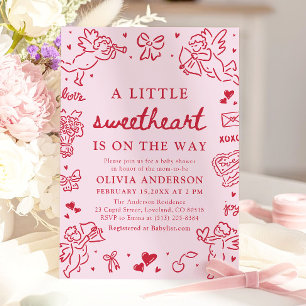 Handritat Alla Hjärtansdags Baby Shower Inbjudningar