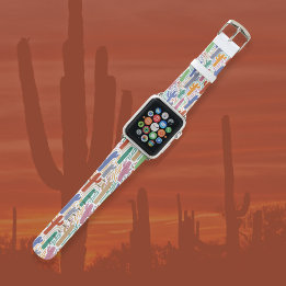 Handritat Arizona Saguaro Mönster Färgrik Öken