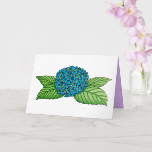 Handritat blått fyllnadskort för blommor från vatt kort