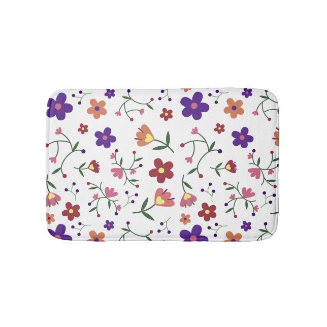Handritat Blommönster Badrumsmatta (Framsidan)
