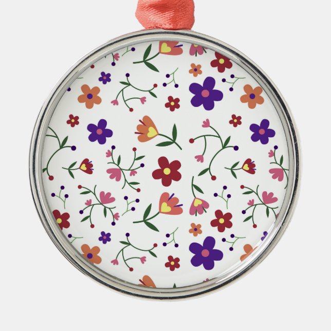 Handritat Blommönster keramiskt ornament (Framsidan)