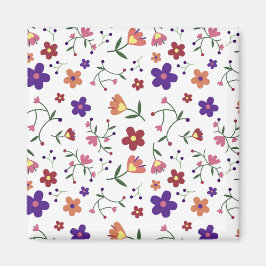Handritat Blommönster Magnet