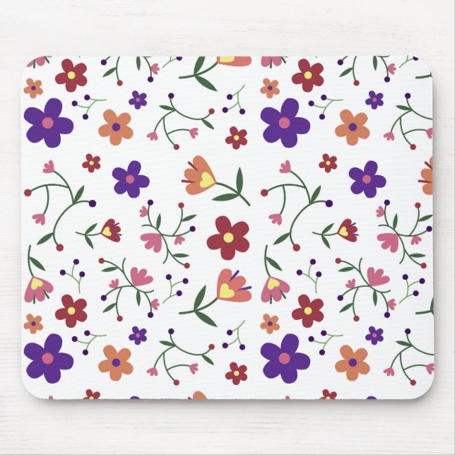 Handritat Blommönster Musmatta (Framsidan)