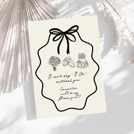 Handritat blomsterflicka-förslag med båge inbjudningar