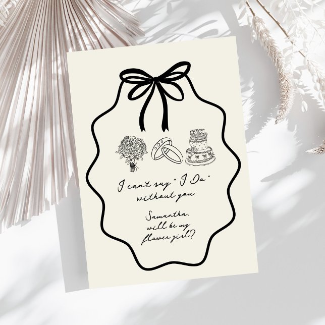 Handritat blomsterflicka-förslag med båge inbjudningar (Skapare uppladdad)