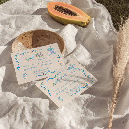 Handritat bröllopssvar med citronmotiv tilläggskort