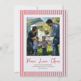 Handritat enkelt Helgdag för rött Rand-foto Julkort