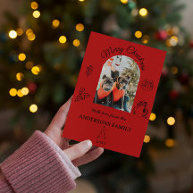 Handritat fantasifullt platt julkort