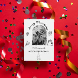 Handritat fantasifullt platt julkort