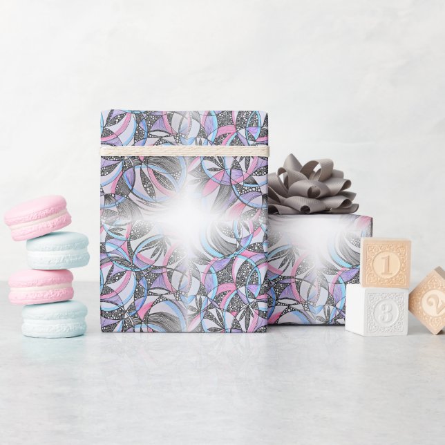 Handritat Geometriskt Blommigt Gåva  Presentpapper (Baby Shower)