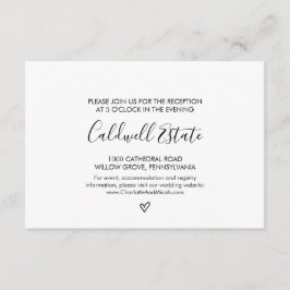 Handritat hjärtbröllopsmottagning inneslutande kor inbjudningar