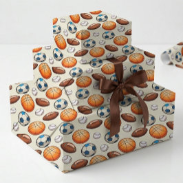 Handritat idrottsbollar presentpapper
