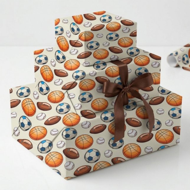 Handritat idrottsbollar presentpapper (Skapare uppladdad)