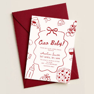 Handritat italienskt Ciao Baby Shower Inbjudningar