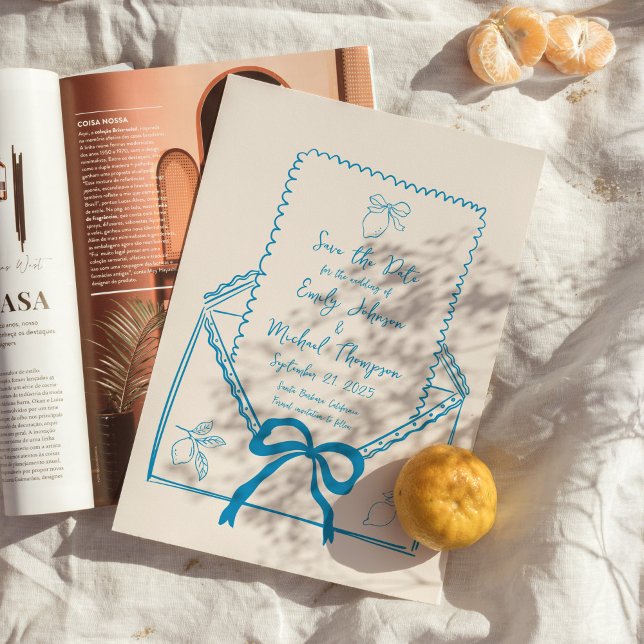Handritat italienskt lemon Save the Date Inbjudningar (Skapare uppladdad)