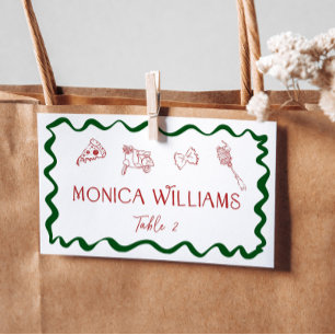 Handritat italienskt That's Amore Pizza Handskrive Placeringskort