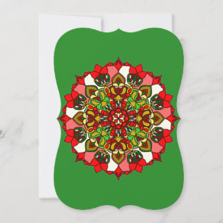 Handritat julkort med mandala-mönster