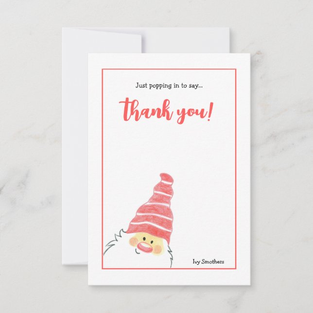 Handritat julkort tack kort (Framsida)