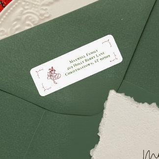 Handritat Julstrumpa Holly Jul Returadress Etikett
