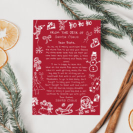 Handritat klotter julbrev från Tomten Inbjudningar