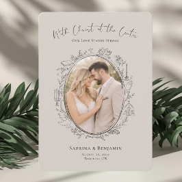 Handritat kristet fotobrev för Save the Date-kort Inbjudningar