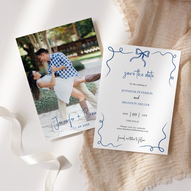 Handritat kul fransk sparad datum Foto Inbjudningar (Skapare uppladdad)