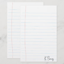 Handritat Linjerat Papper
