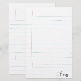 Handritat Linjerat Papper