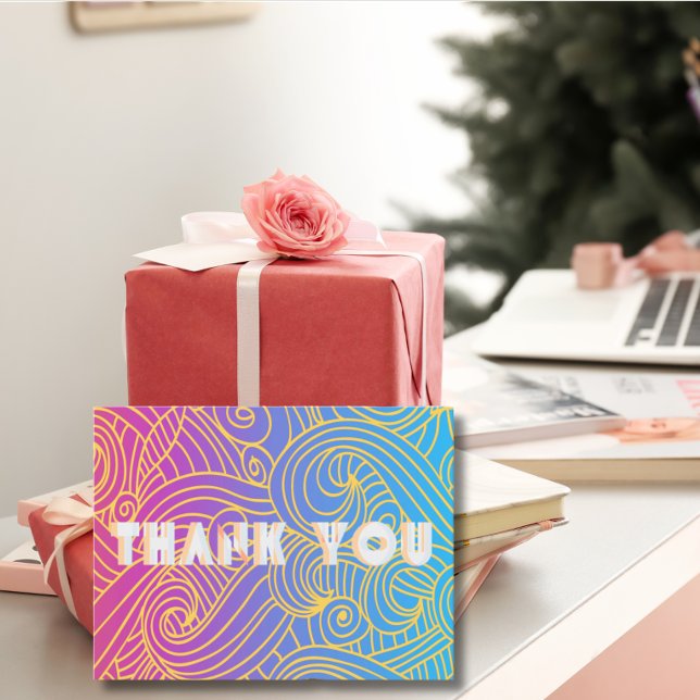 Handritat lockigt abstrakt mönster vykort (Skapare uppladdad)