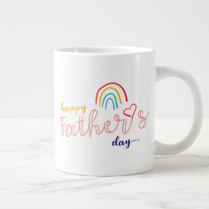 Handritat Lycklig Fars dag-Pride regnbåge Jumbo Mugg