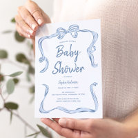 Handritat pojkbarn med pilbåge Baby Shower Inbjudn