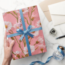 Handritat Rosa Tusenskönas Vitt Blommönster
