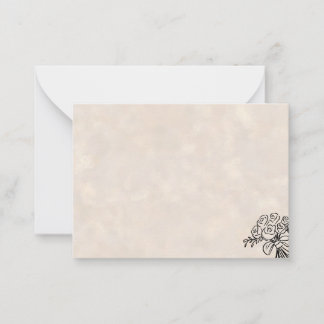 Handritat rosbouquet tomt vykort