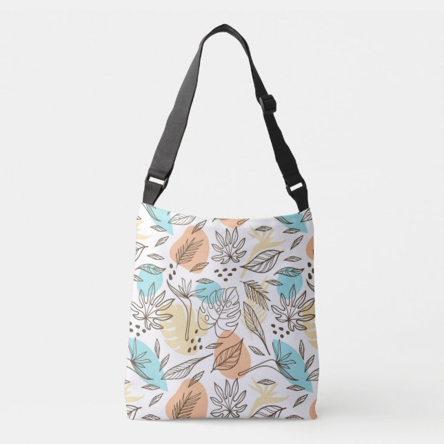 Handritat sommar tropiskt mönster axelväska (Framsida)