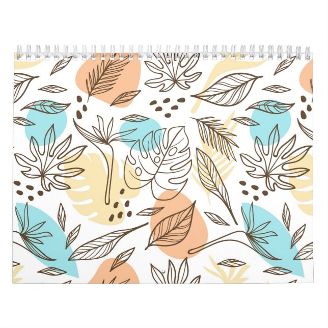 Handritat sommar tropiskt mönster kalender (Omslag)