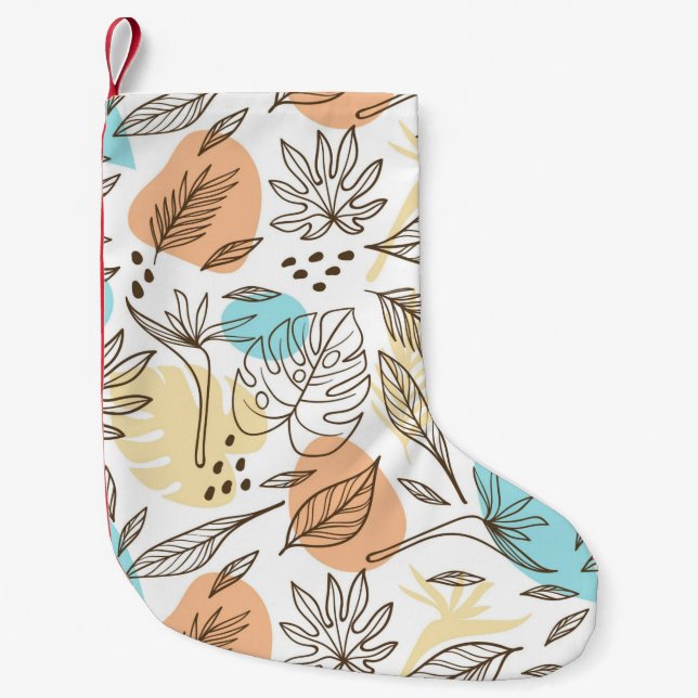 Handritat sommar tropiskt mönster liten julstrumpa (Framsidan)