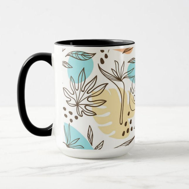 Handritat sommar tropiskt mönster mugg (Vänster)