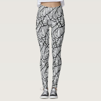 Handritat spindelnäts Halloween-mönster Leggings