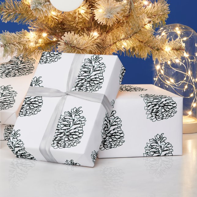 Handritat Tallkotte Mönster Jul Presentpapper (Helgdagar)