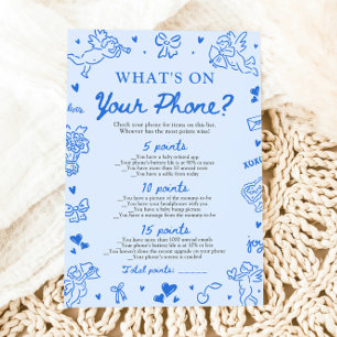 Handritat Vad Har Du På Din Telefon Baby Shower-sp Inbjudningar
