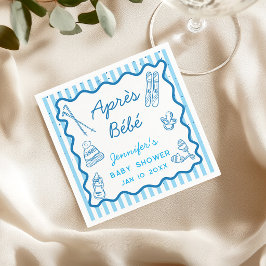 Handriten Après Bébé Après Ski Pojke Baby Shower Pappersservett