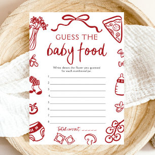 Handriten italiensk baby shower Gissa barnmaten Inbjudningar